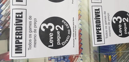 [Loja Física] Compre 3 jogos, do mesmo preço, e pague somente 2