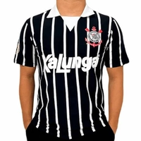 Camisa Polo Retrô Corinthians Preta M