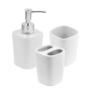 Conjunto Banheiro 3 Peças Branco Lines WOLFF