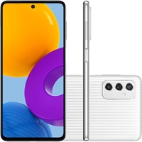 Smartphone Samsung Galaxy M52 5G 128GB 5G Wi-Fi Tela 6.7'' Dual Chip 6GB RAM Câmera Tripla + Selfie 32MP - Branco