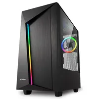 Gabinete Sharkoon REV100, Mid Tower, RGB, com Fan, Lateral em Vidro Temperado - REV100
