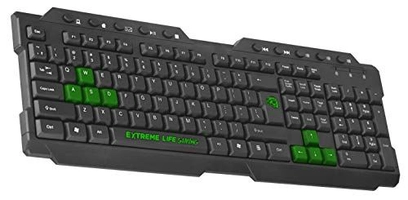 Teclado Gamer ELG TGDW Dragon War Preto/Verde