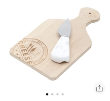 Jogo De Tábua & Faca Para Queijo - Inox & Bege Claro - 2Pçs - Lyor