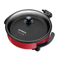 Panela Elétrica Mondial 127V PP E Vidro Vermelho  PE-28