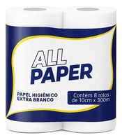 Papel Higiênico Rolão 300m 8 Rolos Folha Simples