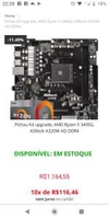 PICHAU KIT UPGRADE, AMD RYZEN 5 3400G, ASROCK A320M-HD DDR4 - R$1.025