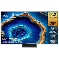 TV 75" 4K Mini LED TCL C755 com Dolby Vision IQ