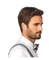 Peruca Marrom Masculino Curto Encaracolado Fluffy