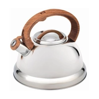 BRINOX - Chaleira Inox 2,7L com Apito e Cabo Amadeirado