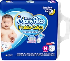 MamyPoko Fralda-Calça Premium Seca M 68 Unidades