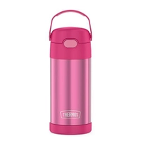 Garrafa Infantil Carros, Inox, 354ml, Rosa