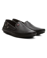 Mocassim Couro Pegada Bico Quadrado 