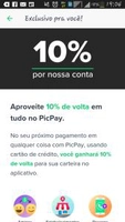 [Usuários Selecionados] 10% de Cashback em Tudo no PicPay