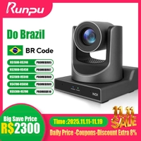 Câmera PTZ Runpu NDI com IA, Rastreamento, 4 Saídas e Zoom Óptico 12x