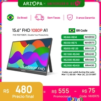 【Do brasil】Monitor Portatil ARZOPA 15,6 1080P FHD A1