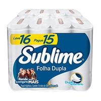 Papel Higiênico Sublime Folha Dupla, 16 rolos