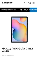 ( Cliente Ouro)Tablet Samsung Galaxy Tab S6 Lite R$1.809,00