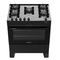 Fogão 5 Bocas à Gás Atlas Mônaco Top Glass Mesa de Vidro Preto Bivolt | R$849