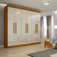 Guarda-Roupa Casal Malibu 6 PT Imbuia e Off White R$ 508