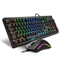 Kit Gamer Sharkoon RGB Teclado Shark Skiller, Switch Blue, ABNT2 + Mouse SGM2, 6400 DPI - SGB30-BLUE