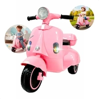 Mini Moto Motinha Triciclo Elétrica Infantil 6v Scooter Rosa Com Bateria Recarregável, Luz E Som