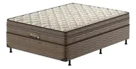Cama Box Casal Óregon Com Euro Pillow E Molas Prolast Probel Bege Com Marrom