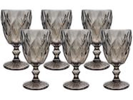 Jogo de Copos de Vidro Cinza 330ml 6 Peças 