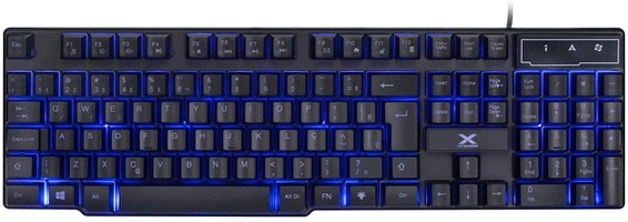 [PRIME] Teclado USB Gamer Vx Gaming Hydra 107 Teclas + 12 Multimídia com Backlight em 03 Cores Sensacao Tecla Mecanica, Vinik, 25370