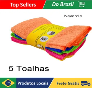 [R$7,40 Moedas/BR] Pano Microfibra Automotiva Flanela Anti-risco 30x30 (5 Uni e 10 Uni)