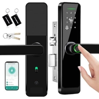 LucZeng Fechadura Digital, Eletrônica Biométrica, 5 em 1 Inteligente, Tuya Wi-Fi, Touch Screen - Abertura via Biometria, Senha, Cartão IC, Chave, App