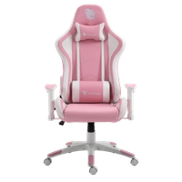 Cadeira Gamer Terabyte Pink Throne, Reclinável, 2D, Suporta até 145KG, Rosa e Branco