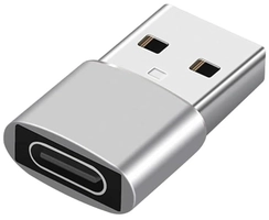 Adaptador USB A Macho x Tipo C Fêmea - OTG Cinza
