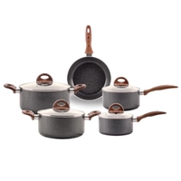 Brinox - Jogo de Panelas Antiaderente Ceramic Life 5 Peças com Fundo de Indução Smart Plus - Granito