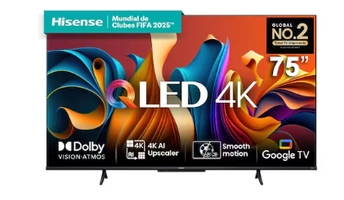 Smart TV 75” Hisense Ultra HD 4K QLED Q6N com Wi-Fi, Bluetooth, USB e HDMI - 75A51HUA