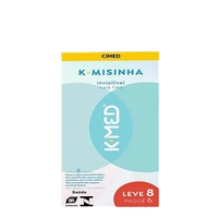 (Leve 2 pague 1 - Duas caixas por R$9,99) Preservativo Masculino K-Med K-Misinha Lubrificado Invisível Mais Fina 8 Unidades