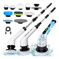Escova De Limpeza Elétrica Multiuso Rotatória Limpa Canto Friso Banheiro Cozinhha Esfregão Mop 9 Em 1