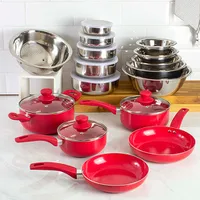Jogo de Panelas Happy Day Cinza 5 peças + Kit Inox 11 Peças - La Cuisine | R$210