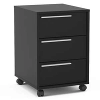 GAVETEIRO COM 3 GAVETAS MAIA-POLITORNO - PRETO | R$ 164