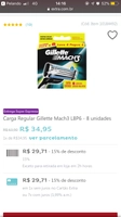 Carga Regular Gillette Mach3 L8P6 - 8 unidades - R$30