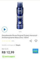 [Leve 6, pague 3] Desodorante Nivea Original Protect Aerosol - 6 un.| R$6