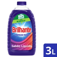 Detergente Líquido Brilhante Roupas Brancas e Coloridas 3l