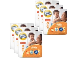 Kit Fralda Pom Pom Fisher-Price Derma Protek - Tam. G 144 unidades  