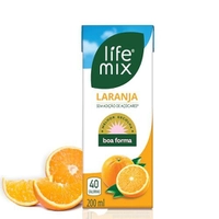 Suco de Laranja LIFE MIX Natural Baixa Caloria - Sem Adição de Açúcares, Sem Conservantes e Corantes, Vitaminas C e D, Cálcio, Fibras 200ml