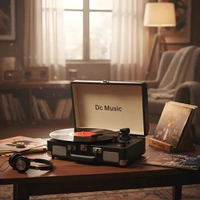 Máquina do Tempo! Vitrola Retrô LPs "Anos 80" DC Music (Bivolt, 3 Rotações)