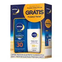 Kit Nivea Sun Protetor Solar FPS 30 200ml + Facial de 50g - 28,90
