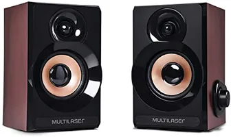 Caixa De Som 2.0 6W Rms Acabamento Madeira Multilaser - SP261 | R$67