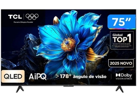 [Magalu] Smart TV 75" TCL 4K UHD QLED 75P7K Google TV AiPQ Google Assistente 3 HDMI 1 USB