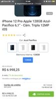 iPhone 12 Pro Apple 128GB Azul-Pacífico 6,1” | R$6.998