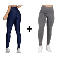 Kit 2 Calças Legging Fitness Cintura Alta Suplex Levanta Bumbum Leg (tamanho GG)