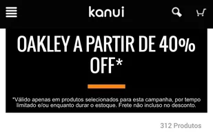 Desconto em produtos Oakley